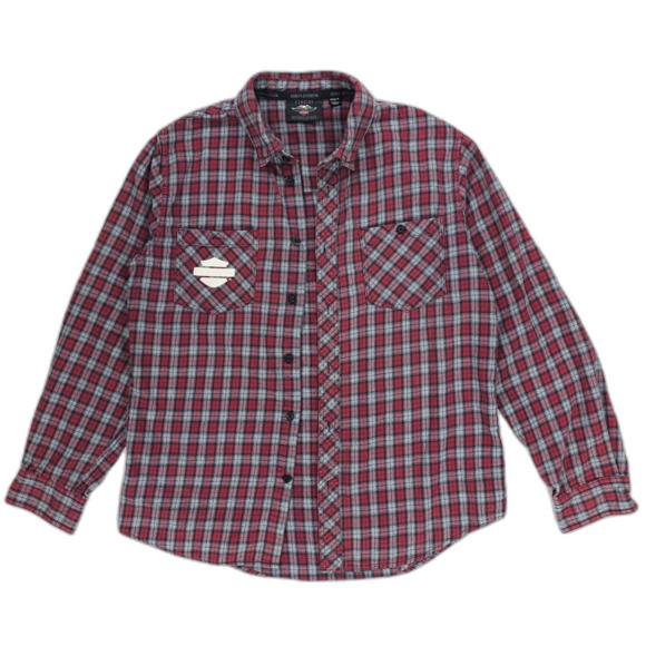 HARLEY DAVIDSON 120th Anniversary Flannel Shirt Jacket Plaid Mot Biker 90s Y2k - Picture 7 of 10